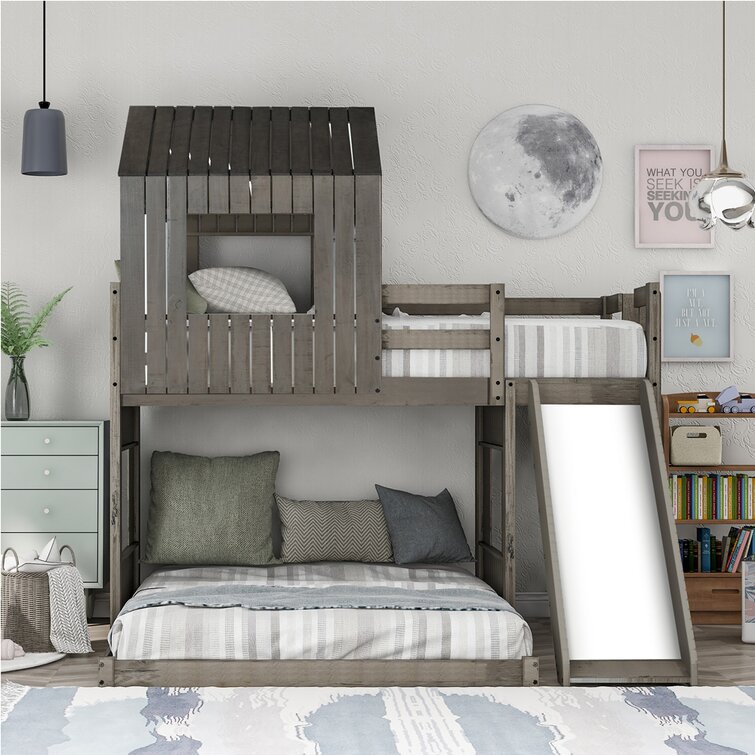 wayfair grey bunk bed